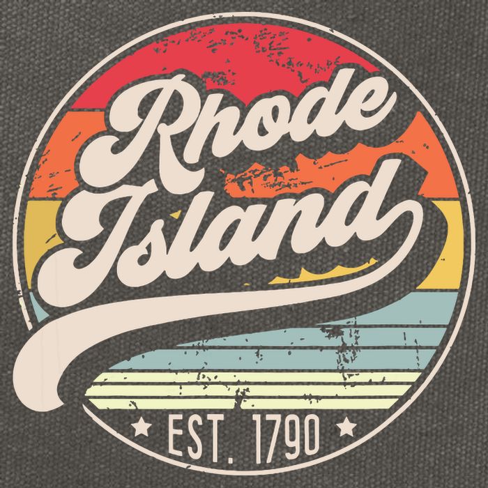 Retro Rhode Island Home State Ri Cool 70s Style Sunset Cotton Canvas Backpack