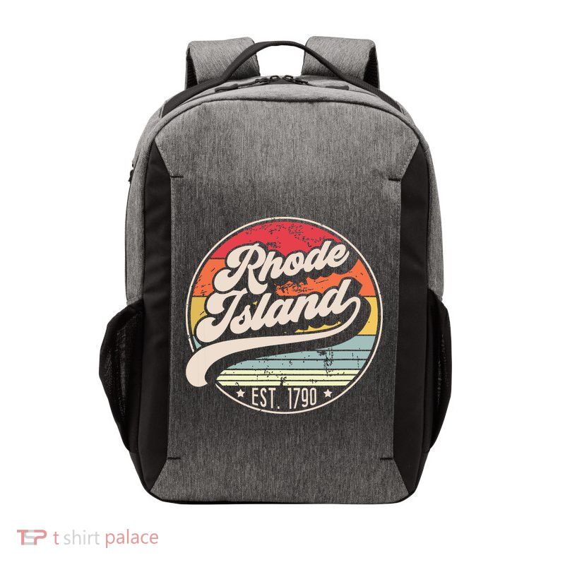 Retro Rhode Island Home State Ri Cool 70s Style Sunset Vector Backpack