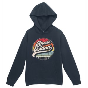 Retro Rhode Island Home State Ri Cool 70s Style Sunset Urban Pullover Hoodie