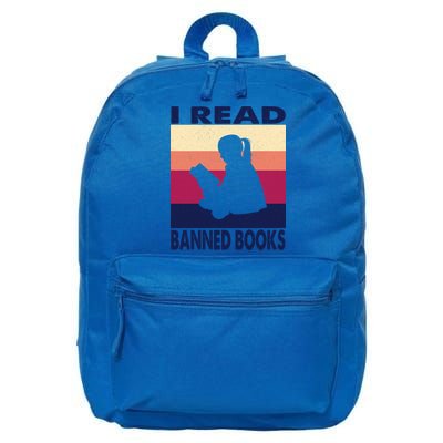 Reader Reading Image Picture Quote I Read Banned Books Cool Gift 16 in Basic Backpack