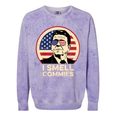 Ronald Reagan, I Smell Commies Patriotic American President Colorblast Crewneck Sweatshirt