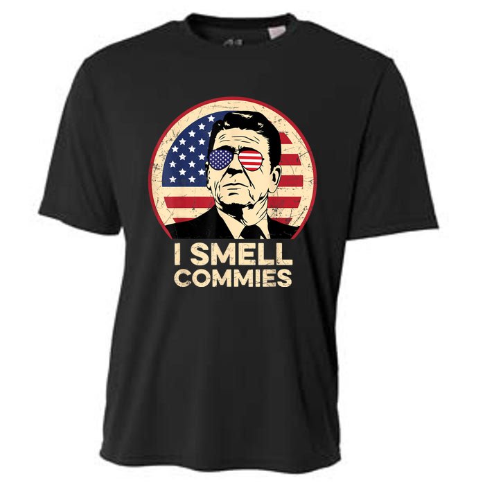 Ronald Reagan, I Smell Commies Patriotic American President Cooling Performance Crew T-Shirt