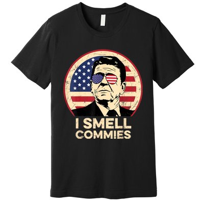 Ronald Reagan, I Smell Commies Patriotic American President Premium T-Shirt