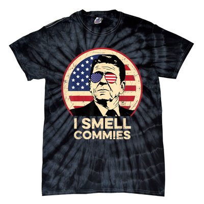 Ronald Reagan, I Smell Commies Patriotic American President Tie-Dye T-Shirt