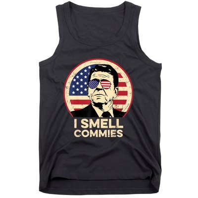 Ronald Reagan, I Smell Commies Patriotic American President Tank Top