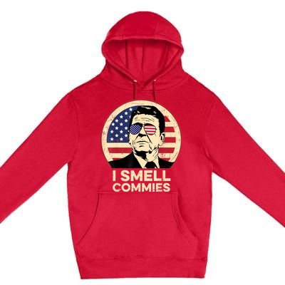 Ronald Reagan, I Smell Commies Patriotic American President Premium Pullover Hoodie