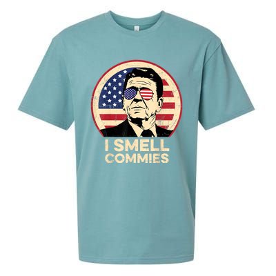 Ronald Reagan, I Smell Commies Patriotic American President Sueded Cloud Jersey T-Shirt