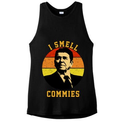 Ronald Reagan I Smell Commies Ladies PosiCharge Tri-Blend Wicking Tank