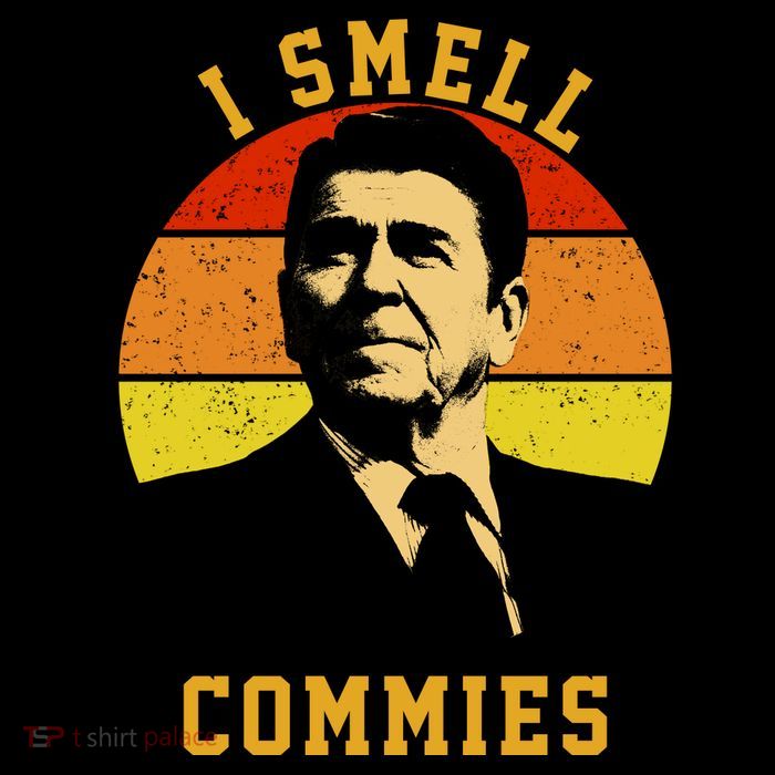 Ronald Reagan I Smell Commies High Crown Mesh Back Trucker Hat