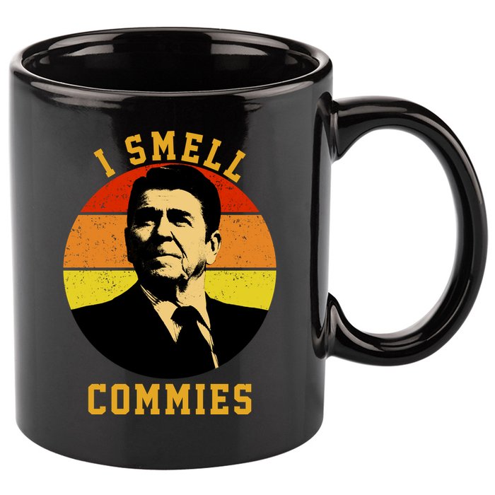 Ronald Reagan I Smell Commies 11oz C Handle Ceramic Mug