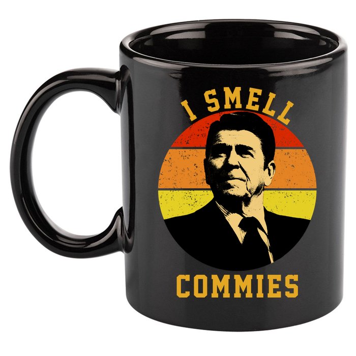 Ronald Reagan I Smell Commies 11oz C Handle Ceramic Mug