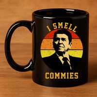 Ronald Reagan I Smell Commies 11oz C Handle Ceramic Mug