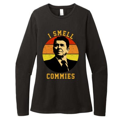 Ronald Reagan I Smell Commies Womens CVC Long Sleeve Shirt