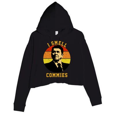 Ronald Reagan I Smell Commies Crop Fleece Hoodie