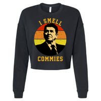 Ronald Reagan I Smell Commies Cropped Pullover Crew