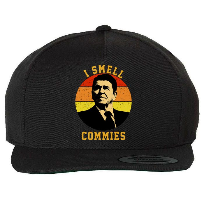 Ronald Reagan I Smell Commies Wool Snapback Cap