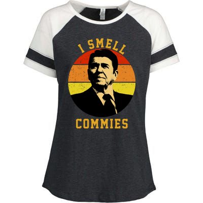 Ronald Reagan I Smell Commies Enza Ladies Jersey Colorblock Tee