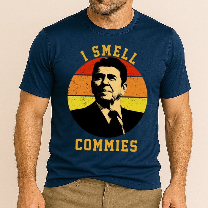 Ronald Reagan I Smell Commies Performance Shirt