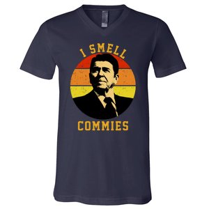 Ronald Reagan I Smell Commies V-Neck T-Shirt