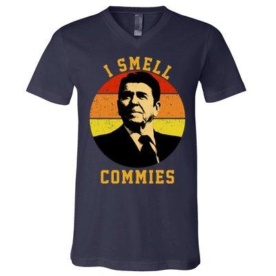 Ronald Reagan I Smell Commies V-Neck T-Shirt