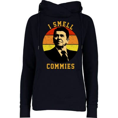 Ronald Reagan I Smell Commies Womens Funnel Neck Pullover Hood