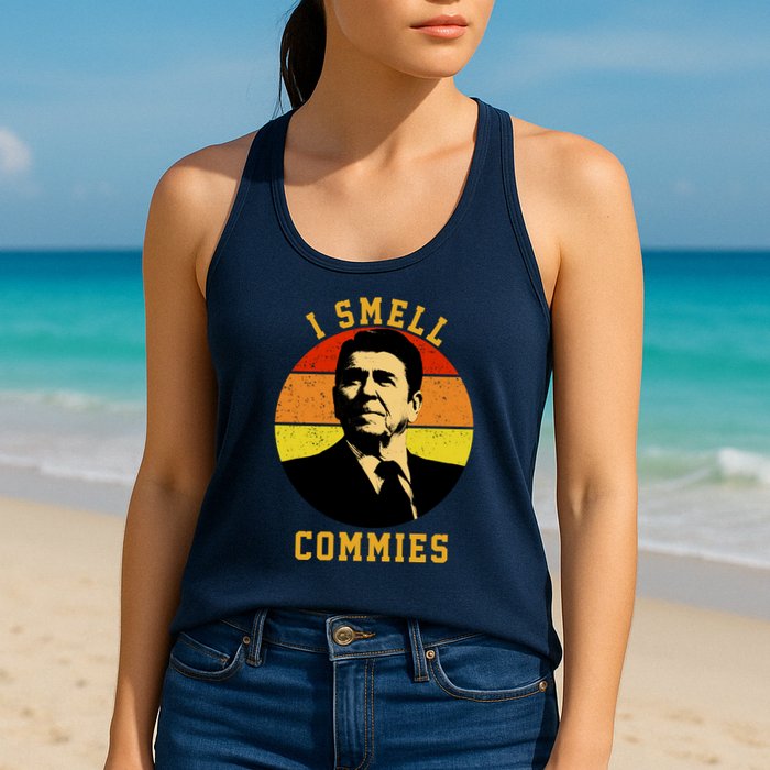Ronald Reagan I Smell Commies Womens Tank Top