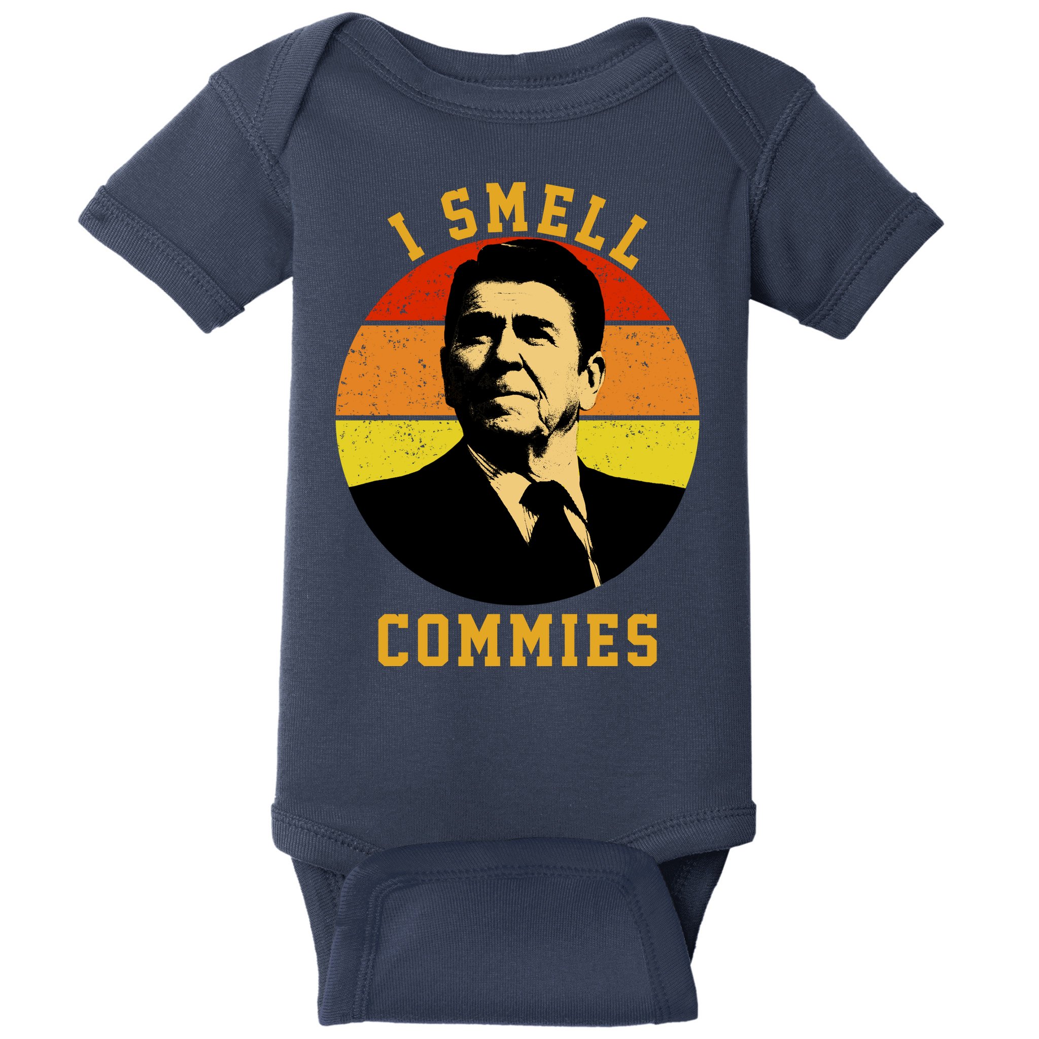 Ronald Reagan I Smell Commies Baby Bodysuit