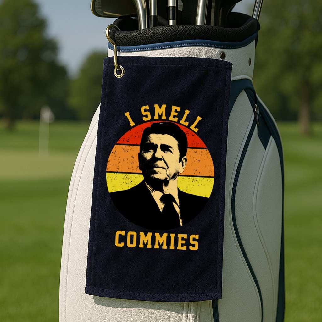 Ronald Reagan I Smell Commies Golf Towel