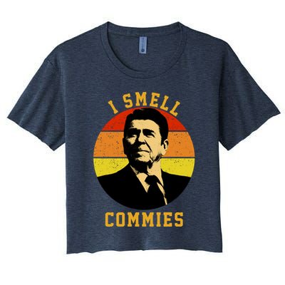 Ronald Reagan I Smell Commies Crop Top