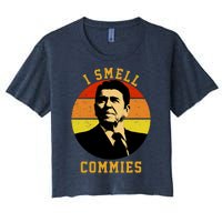 Ronald Reagan I Smell Commies Women's Crop Top Tee