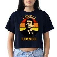 Ronald Reagan I Smell Commies Crop Top