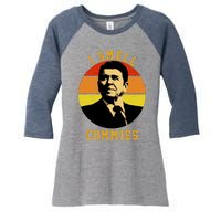 Ronald Reagan I Smell Commies Women's Tri-Blend 3/4-Sleeve Raglan Shirt