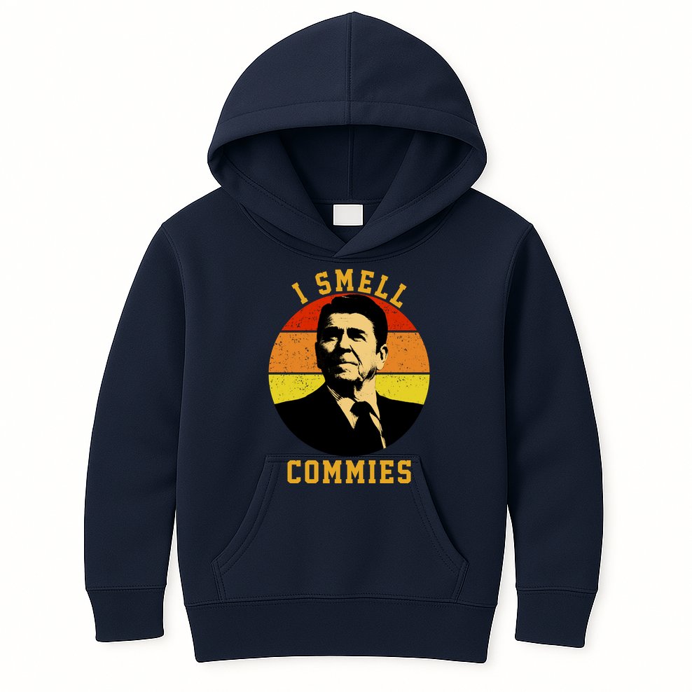 Ronald Reagan I Smell Commies Kids Hoodie