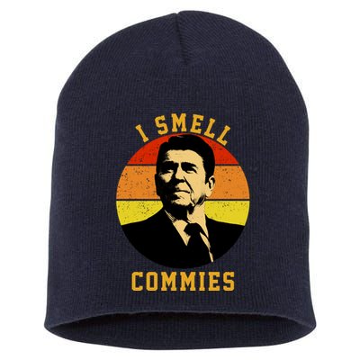 Ronald Reagan I Smell Commies Short Acrylic Beanie