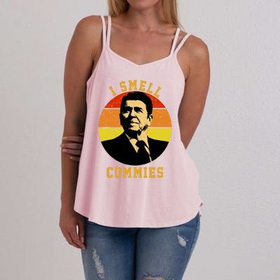 Ronald Reagan I Smell Commies Women's Strappy Tank