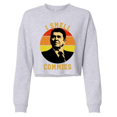 Ronald Reagan I Smell Commies Cropped Pullover Crew