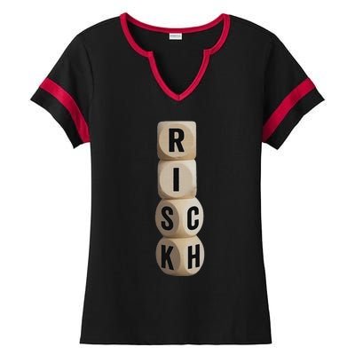 Risk Rich I Will Be Rich Earn Crypto Ladies Halftime Notch Neck Tee