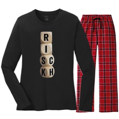 Risk Rich I Will Be Rich Earn Crypto Women's Long Sleeve Flannel Pajama Set 