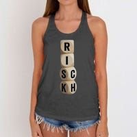 Risk Rich I Will Be Rich Earn Crypto Women's Knotted Racerback Tank