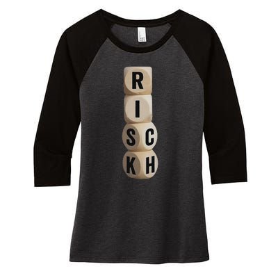 Risk Rich I Will Be Rich Earn Crypto Women's Tri-Blend 3/4-Sleeve Raglan Shirt