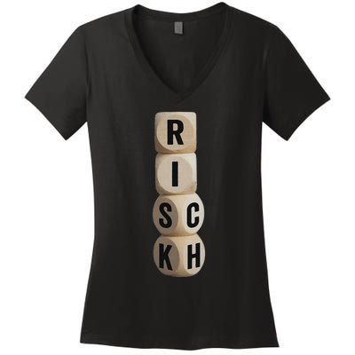 Risk Rich I Will Be Rich Earn Crypto Women's V-Neck T-Shirt