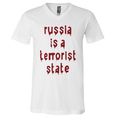 Russiakills Russia Is A Terrorist State Okua V-Neck T-Shirt