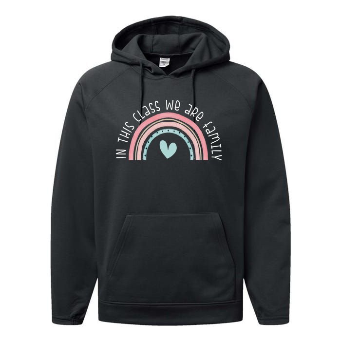 Retro Rainbow In This Class We Are Family School Student Teacher Life Performance Fleece Hoodie