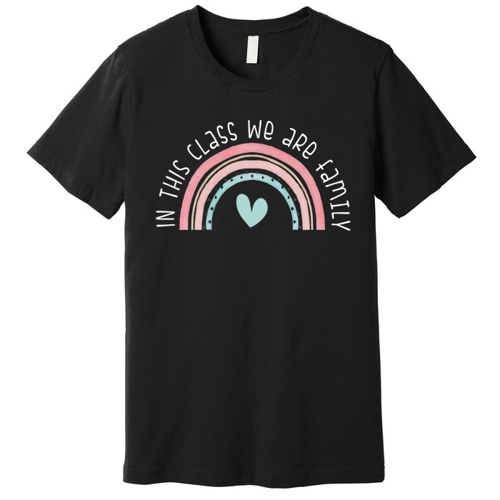 Retro Rainbow In This Class We Are Family School Student Teacher Life Premium T-Shirt