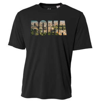 Roma Rome Italy Italia Urban Skyline Photography Font Cooling Performance Crew T-Shirt