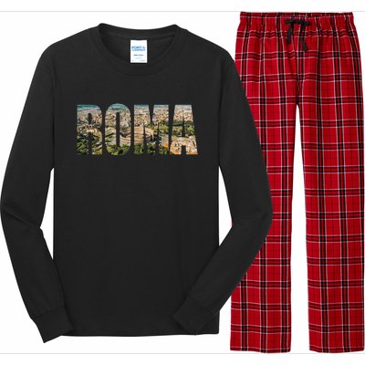 Roma Rome Italy Italia Urban Skyline Photography Font Long Sleeve Pajama Set