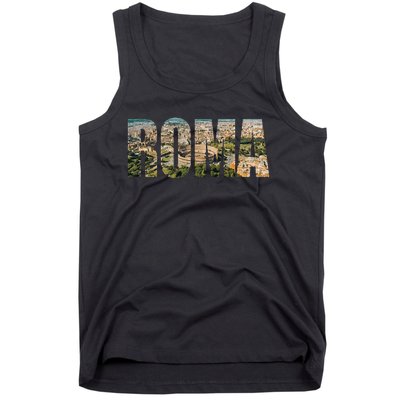 Roma Rome Italy Italia Urban Skyline Photography Font Tank Top