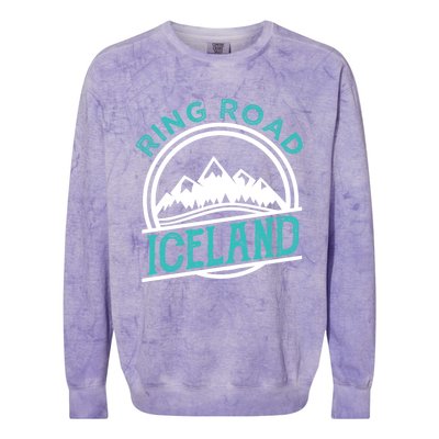 Ring Road Iceland Reykjavik Souvenir Family Vacation Gift Colorblast Crewneck Sweatshirt