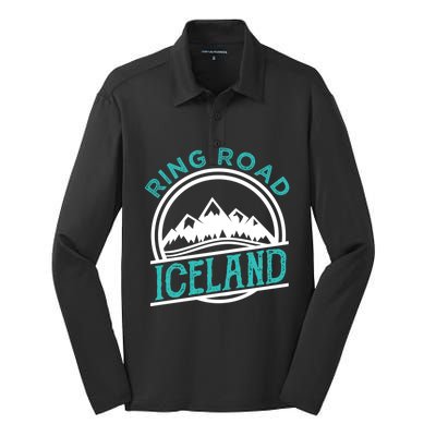 Ring Road Iceland Reykjavik Souvenir Family Vacation Gift Silk Touch Performance Long Sleeve Polo