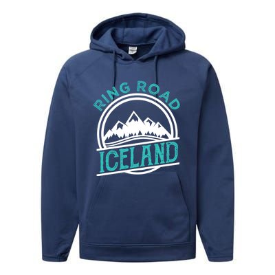 Ring Road Iceland Reykjavik Souvenir Family Vacation Gift Performance Fleece Hoodie